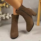 Women's Brown Suede Ankle Boots – Elegant & Soft