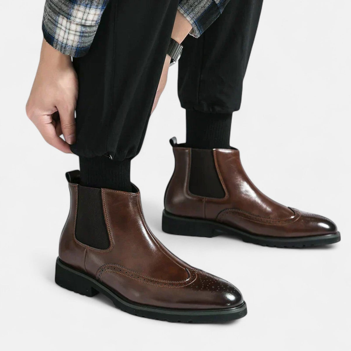 Chelsea Boots Men, Faux Leather and Elegant