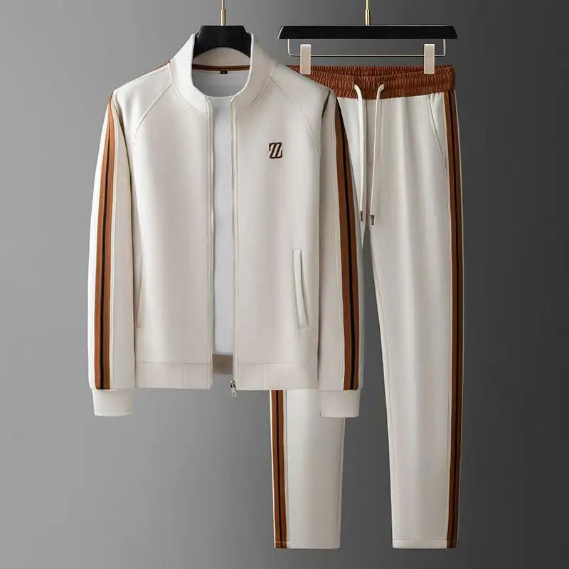 Tracksuit Men Stripe 2 Piece Jogger Set
