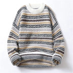 Men's Nordic Sweater in a Wool Blend, Dense Knit and Warm
