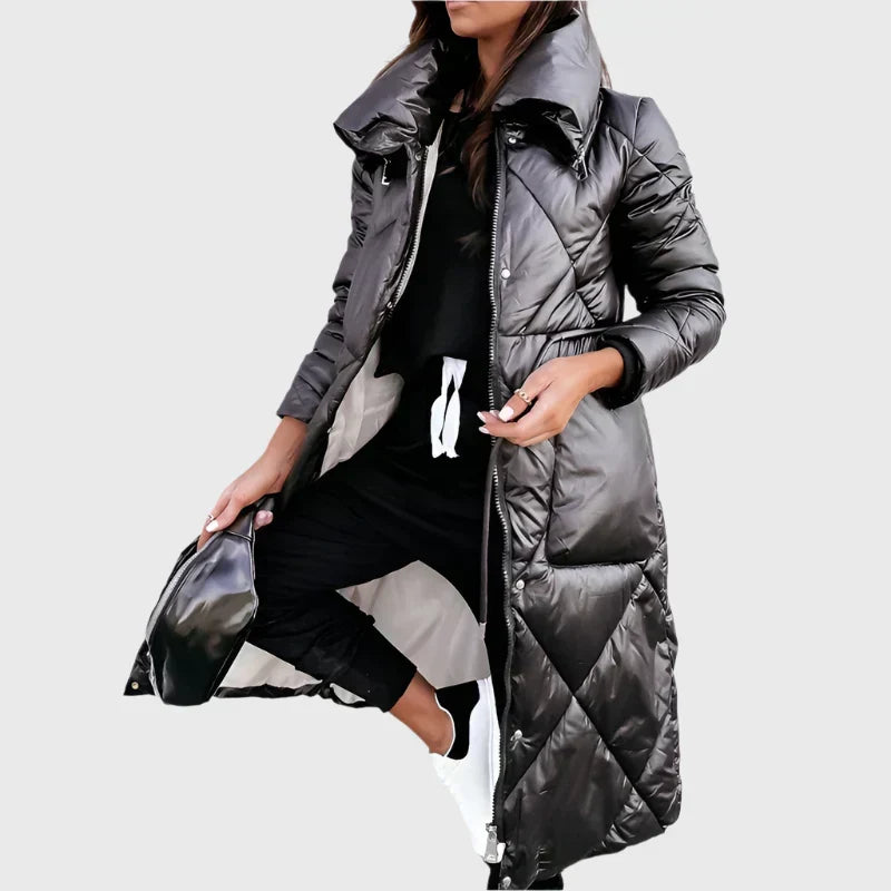 Winter Coat Women with Hood, Lined and Water-Repellent