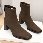 Women's Suede Ankle Boots – Brown & Black
