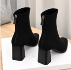 Women's Suede Ankle Boots – Brown & Black