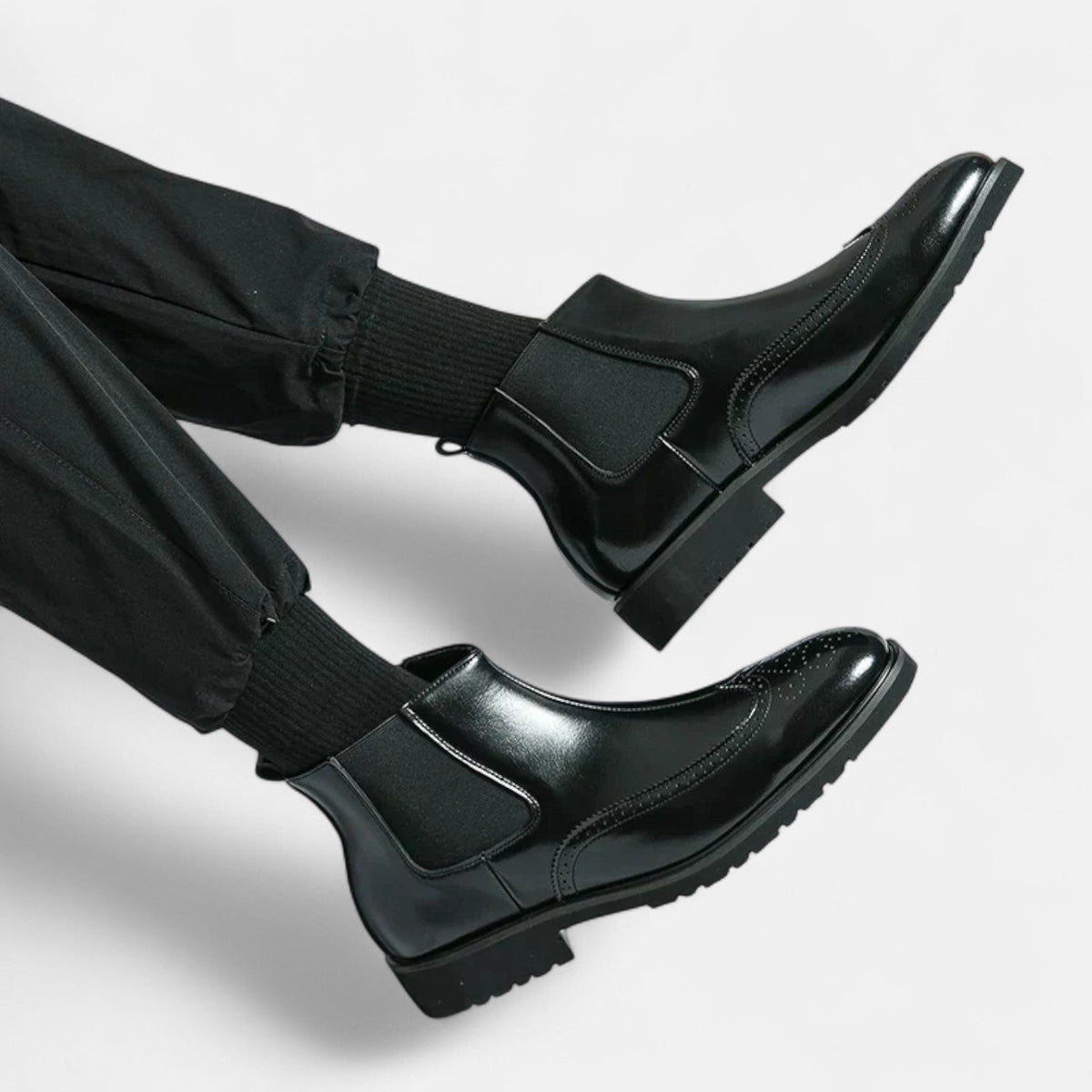 Chelsea Boots Men, Faux Leather and Elegant