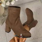 Women's Brown Suede Ankle Boots – Elegant & Soft