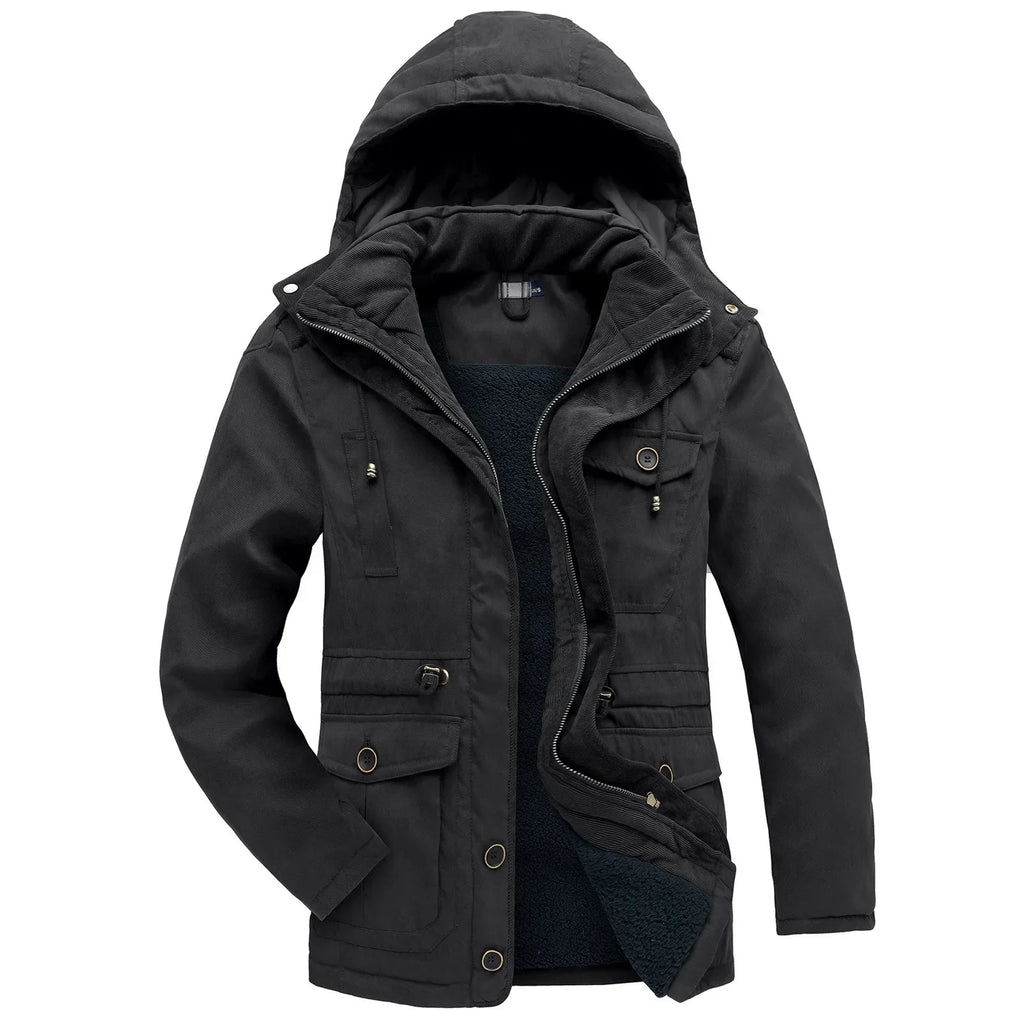 Winter Coat Men, Fleece-Lined with Hood and Plenty of Pockets