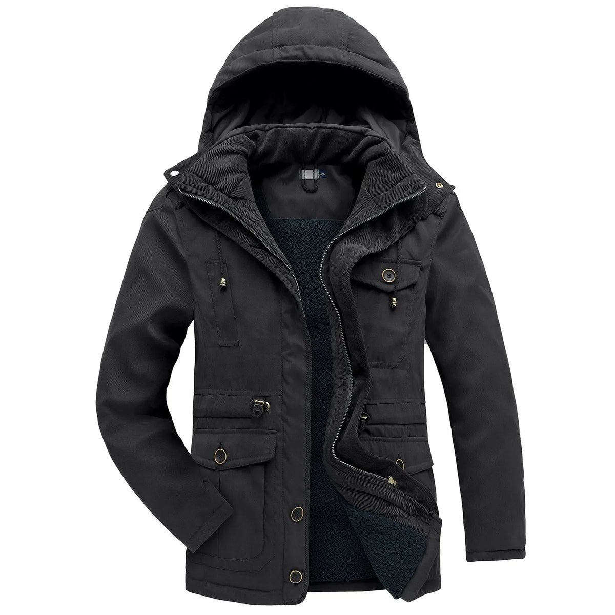 Winter Coat Men, Fleece-Lined with Hood and Plenty of Pockets