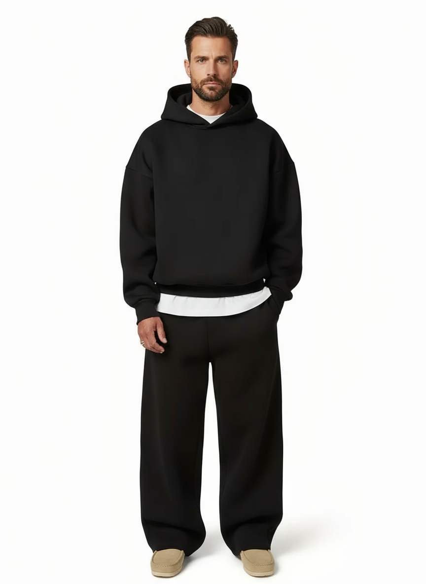 Tracksuit Men Hooded Straight Fit Set
