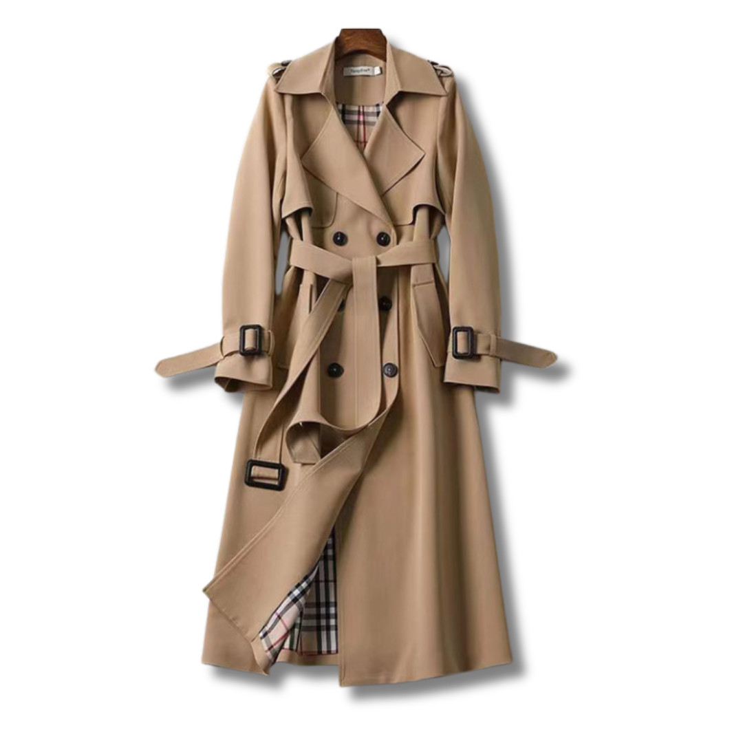 Women's Brown Trench Coat, Warm for Fall