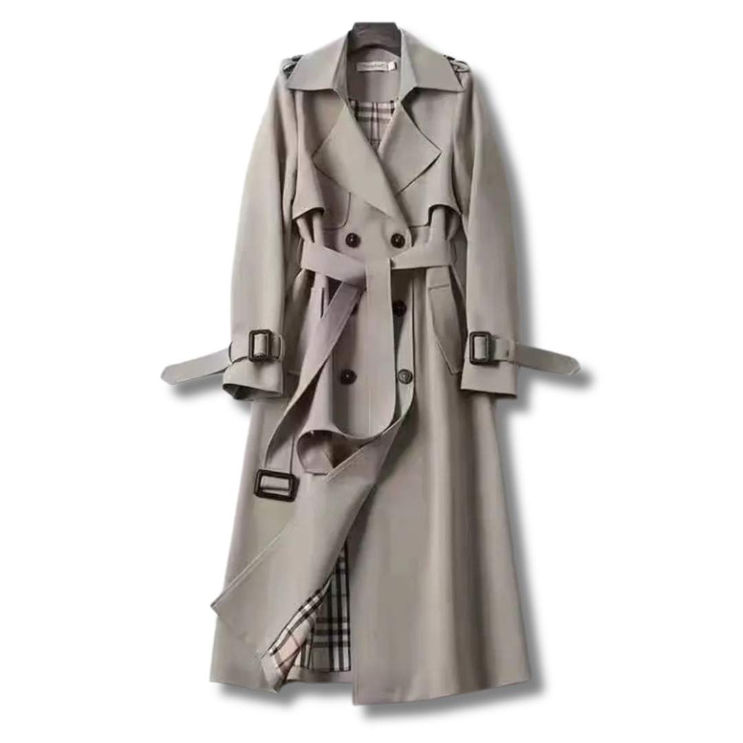 Women's Brown Trench Coat, Warm for Fall
