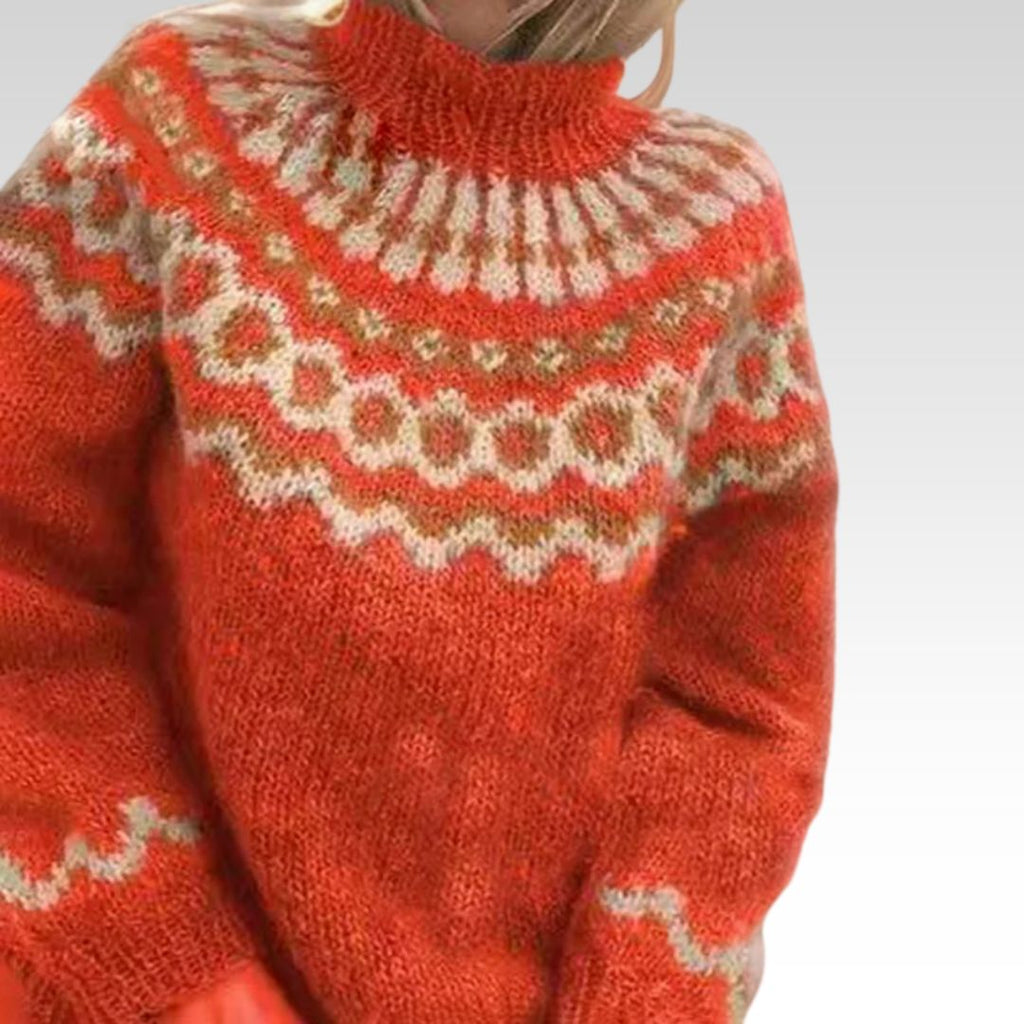 Women's Brown Turtleneck Sweater, Elegant