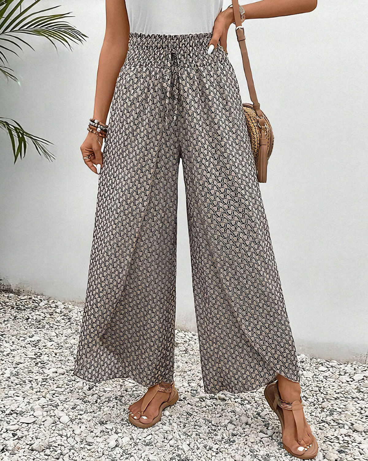 Lizzy | Wide-Leg Pants with Geometric Print