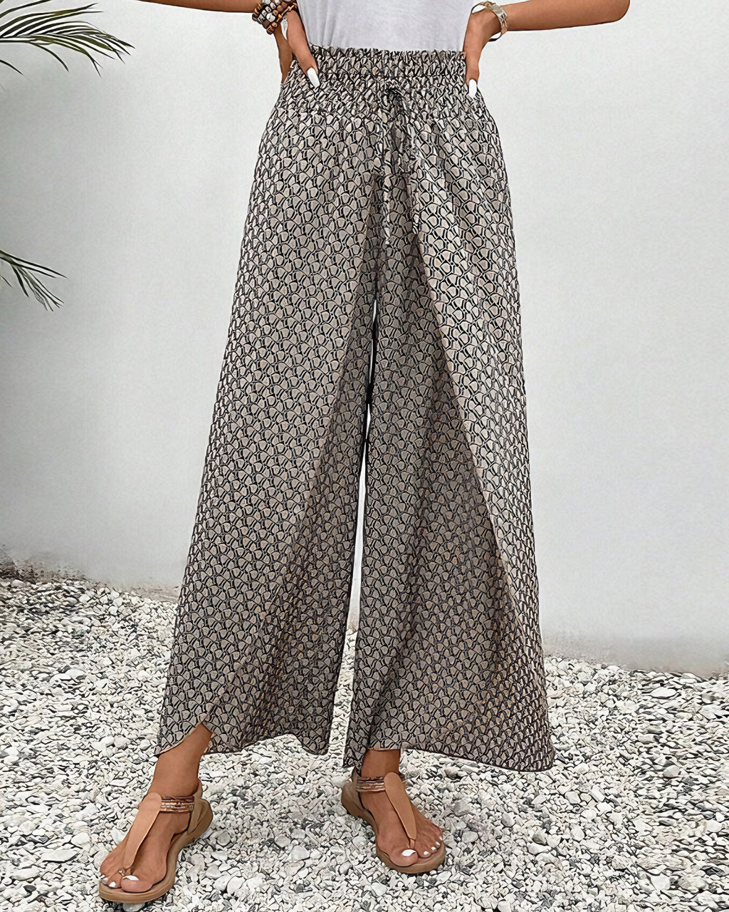 Lizzy | Wide-Leg Pants with Geometric Print