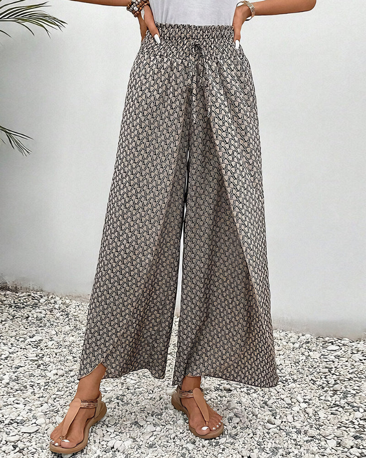 Lizzy | Wide-Leg Pants with Geometric Print