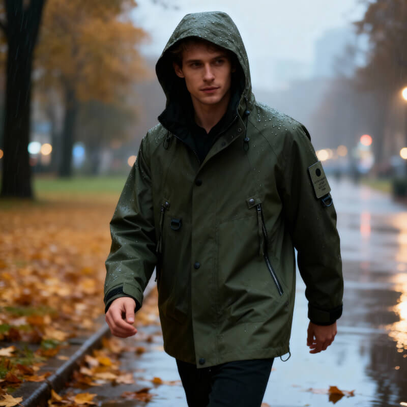 Men's Waterproof Softshell Jacket with Hood, Outdoor