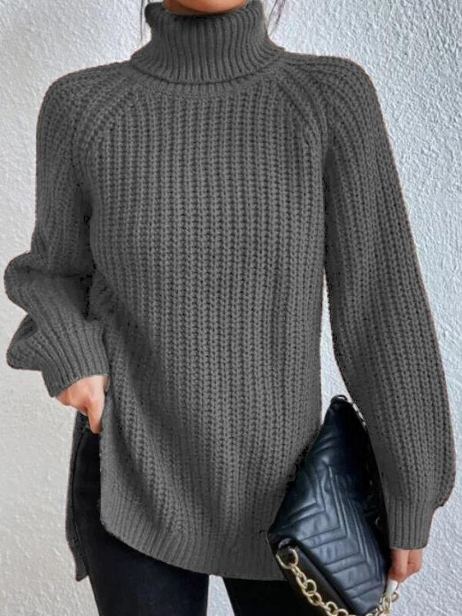 Women's Long-Sleeve Turtleneck Sweater, Soft and Warm