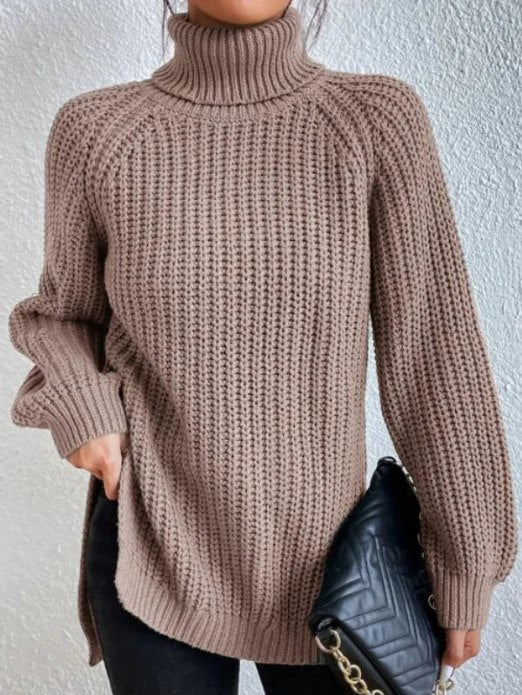 Women's Long-Sleeve Turtleneck Sweater, Soft and Warm