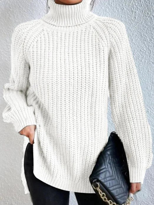 Women's Long-Sleeve Turtleneck Sweater, Soft and Warm