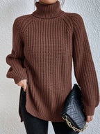 Women's Long-Sleeve Turtleneck Sweater, Soft and Warm