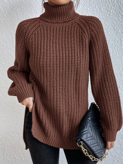 Women's Long-Sleeve Turtleneck Sweater, Soft and Warm