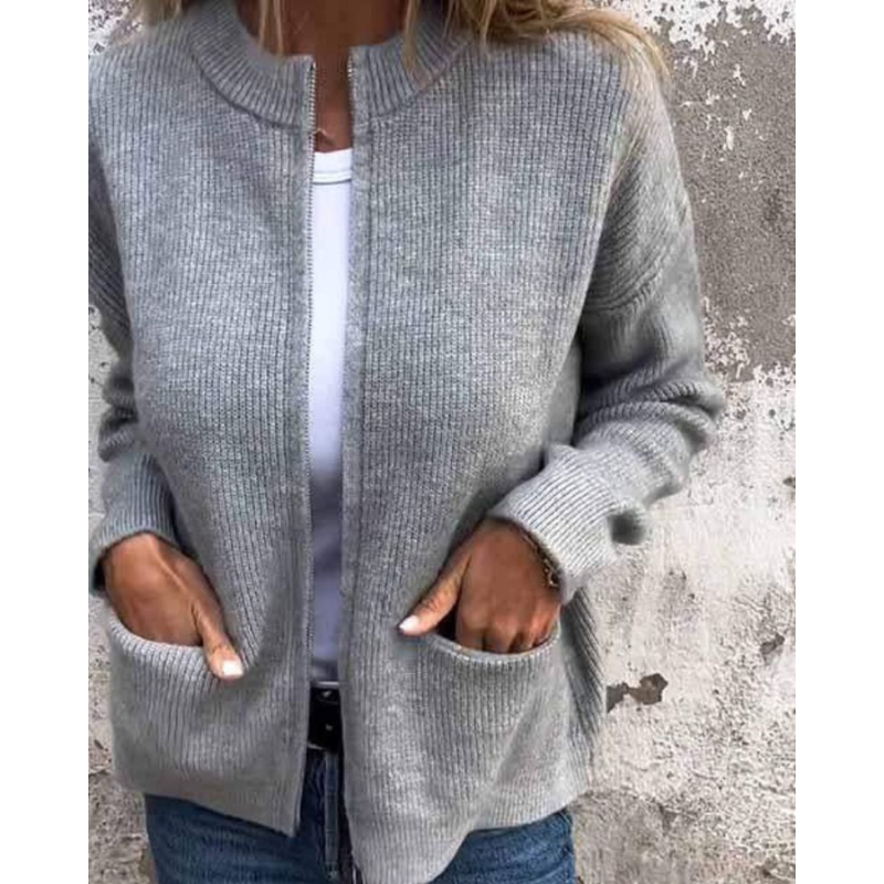 Women's Brown Cardigan, Warm for Fall