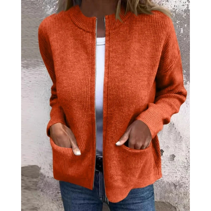 Women's Brown Cardigan, Warm for Fall