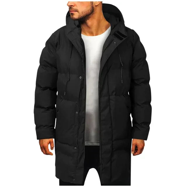 Long Winter Coat Men, Warm Puffer