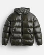 Puffer Jacket Men with Hood, Windproof and Warm Lined