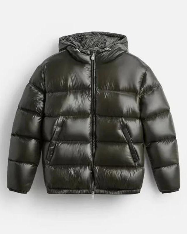 Puffer Jacket Men with Hood, Windproof and Warm Lined