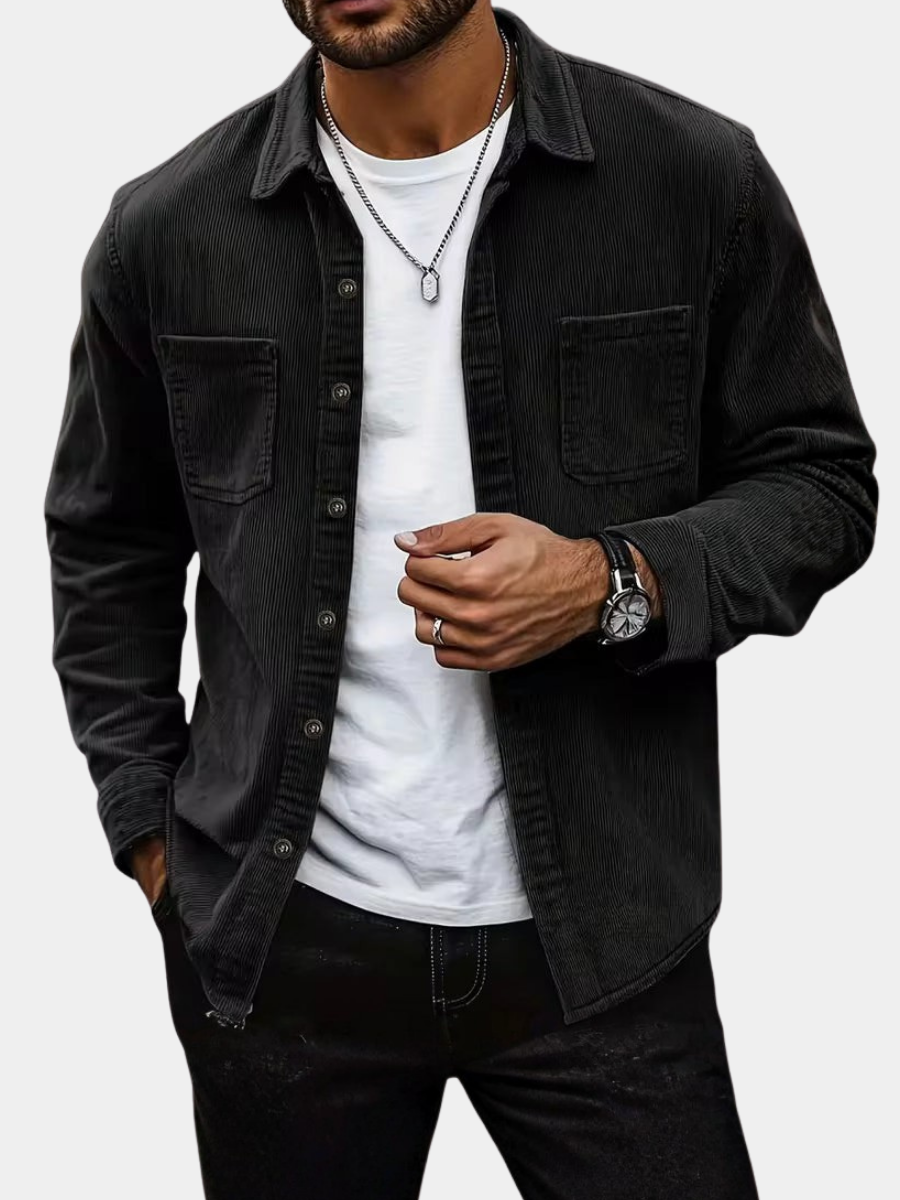 Corduroy Shirt Jacket Men, Warm
