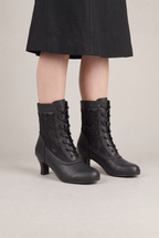 Ankle Boots Women Lace Up Vintage Heel