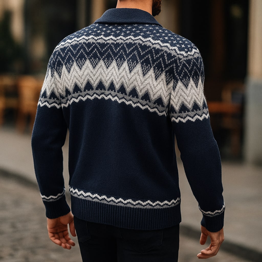 Men's Cardigan with Shawl Collar, Chunky Knit