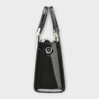 Olivia Glossy Croc-Embossed Handbag