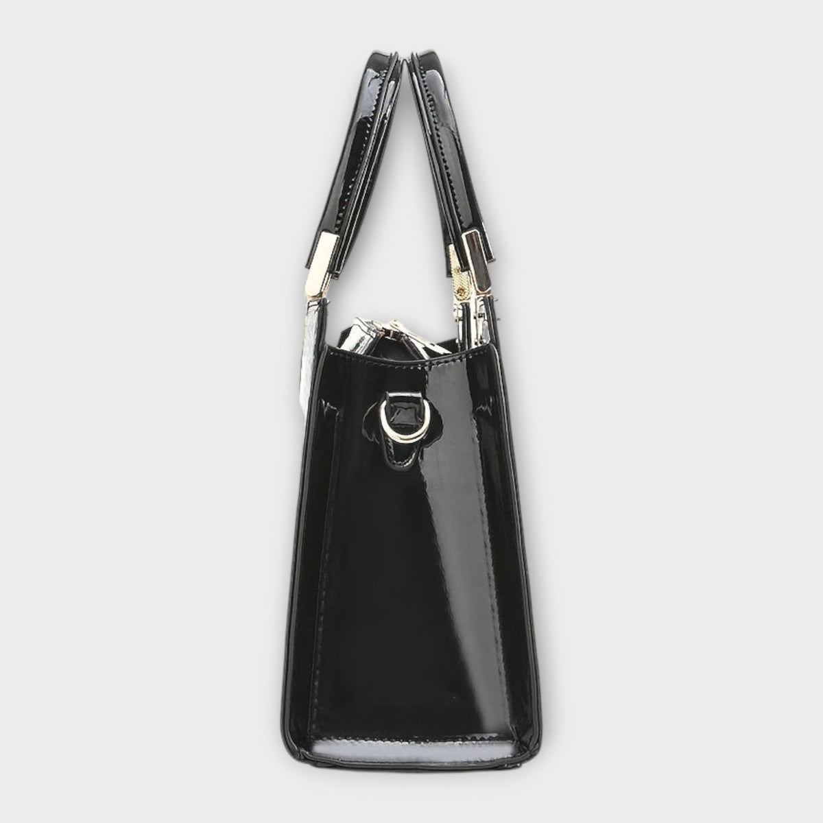 Olivia Glossy Croc-Embossed Handbag