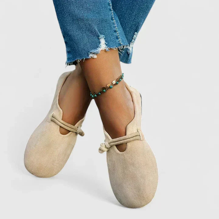 Women's Beige Moccasins, Elegant and Comfortable