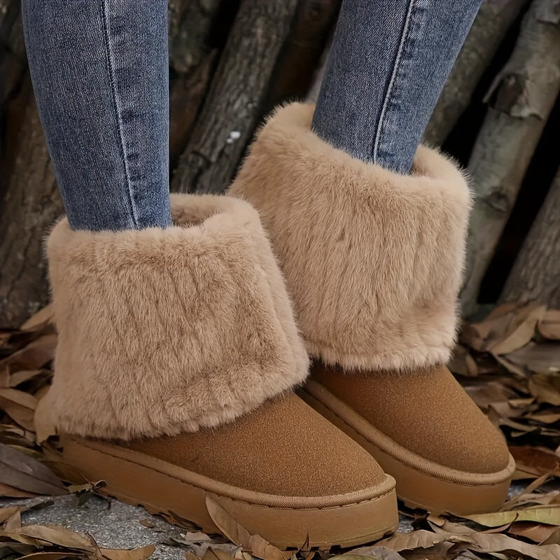 Winter Boots Women Platform Fur Lined