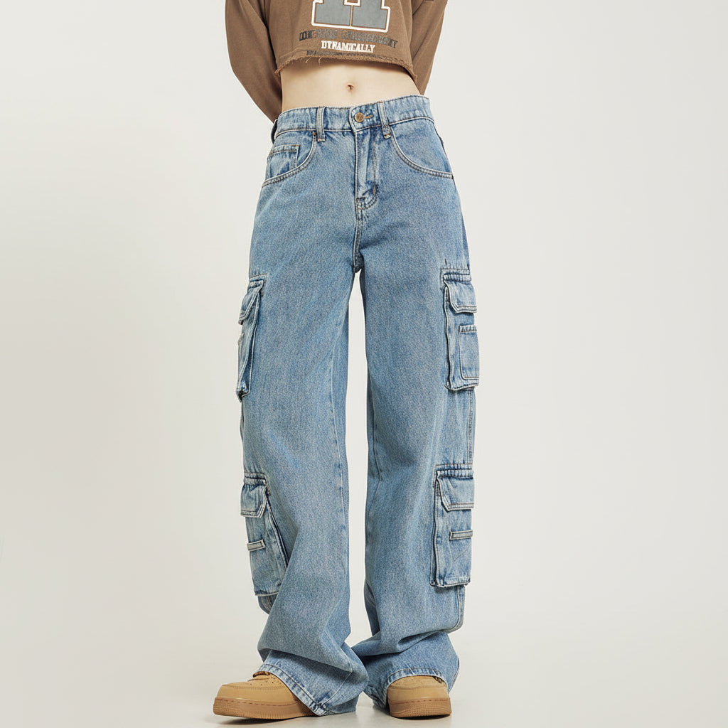 Kiana | Baggy Cargo Jeans mit weitem Bein