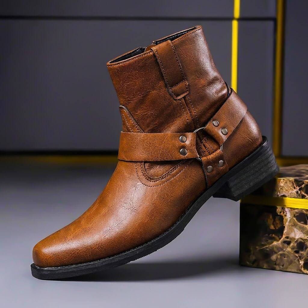 Men's Vintage Leather Boots, Premium Craftsmanship