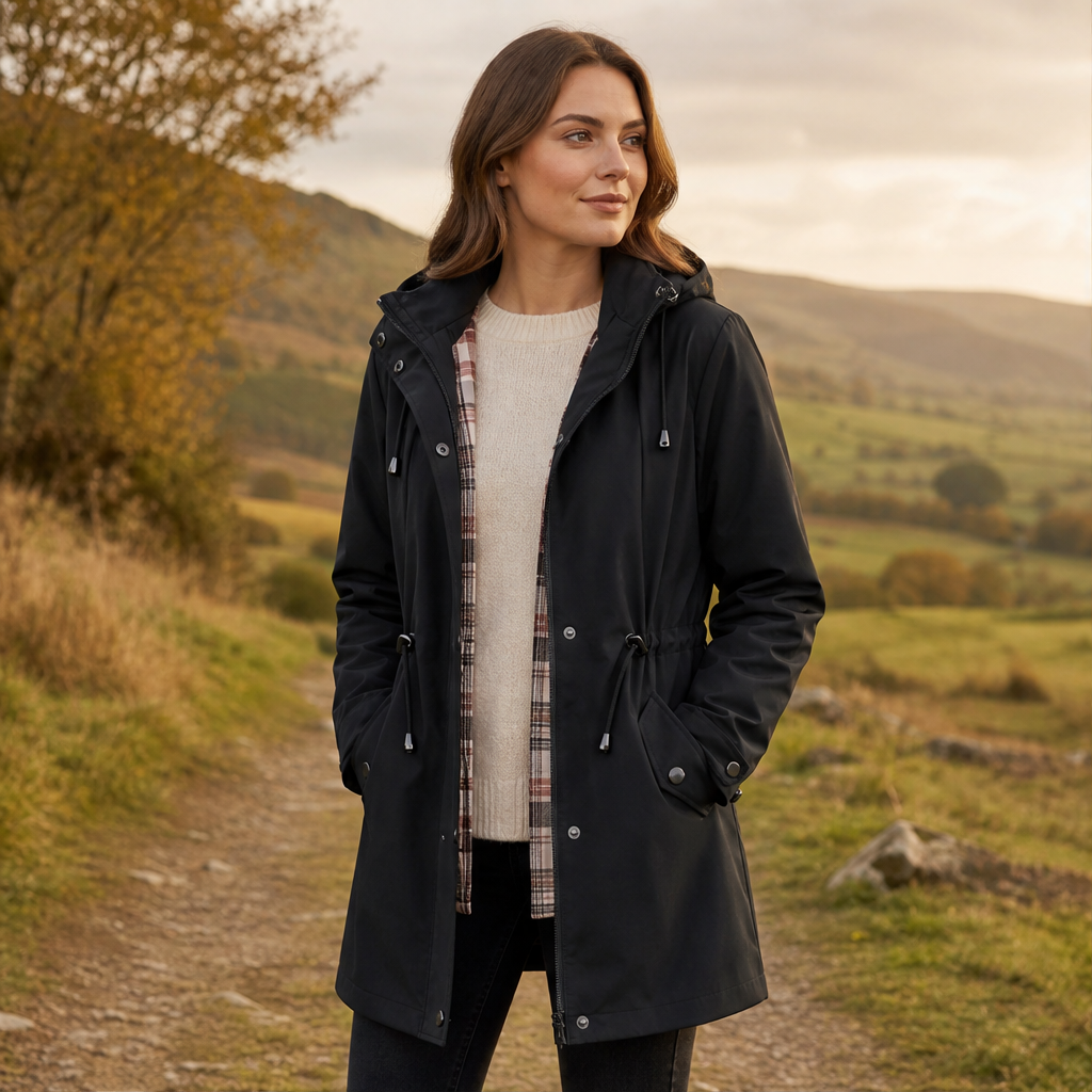 Winter Coat Women with Removable Hood, Lined