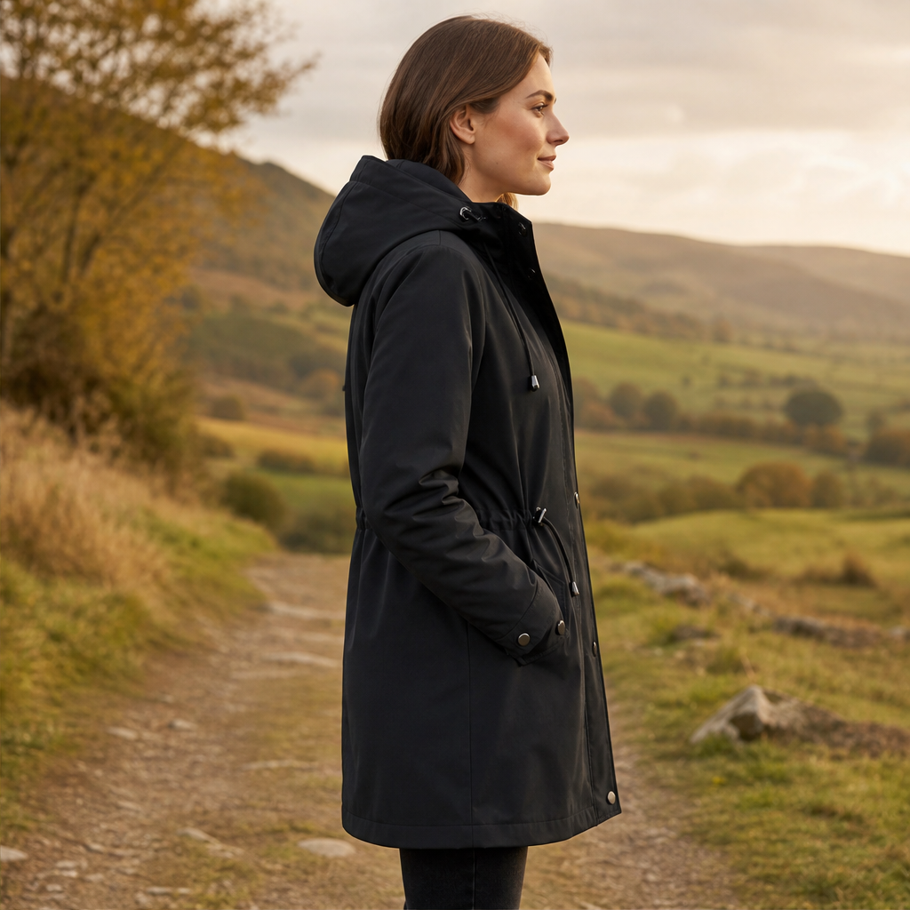 Winter Coat Women with Removable Hood, Lined