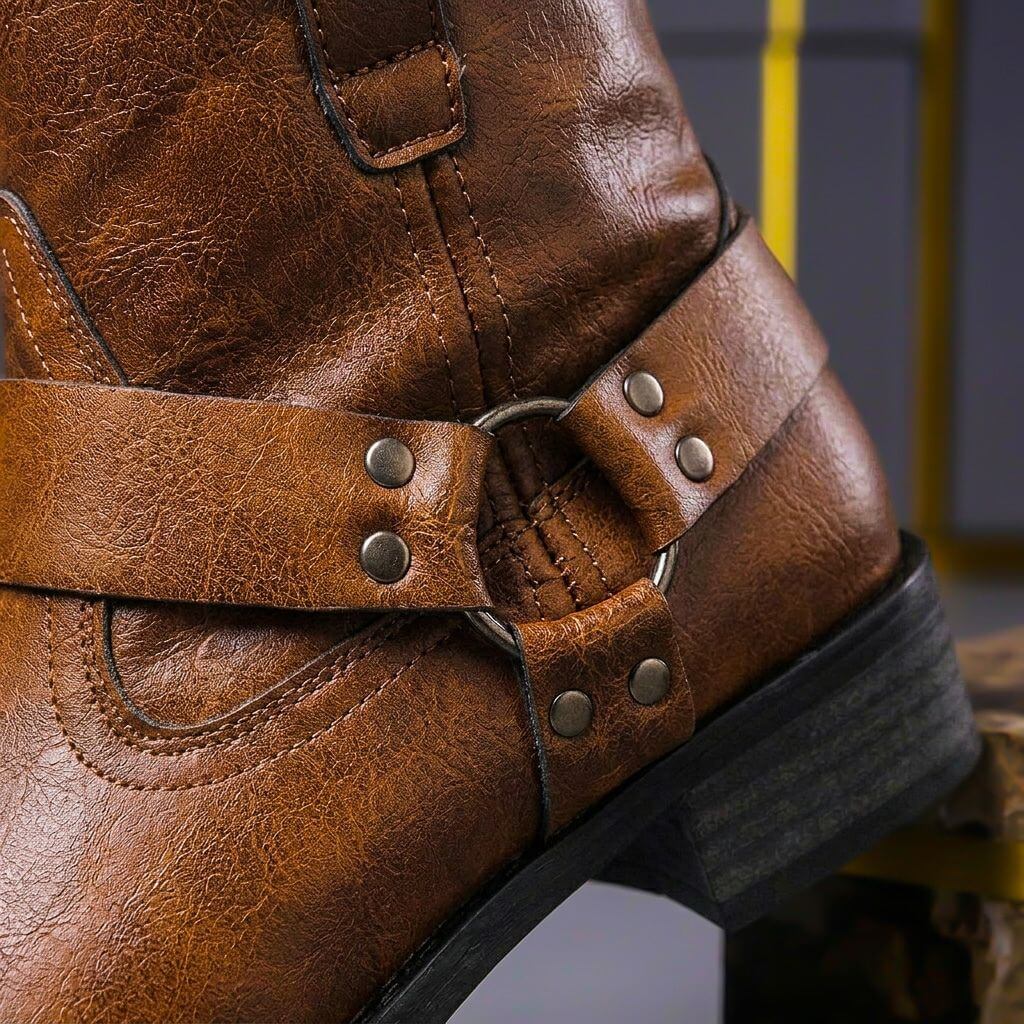 Men's Vintage Leather Boots, Premium Craftsmanship