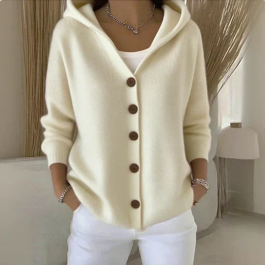 Women's Beige Cardigan, Soft and Relaxed