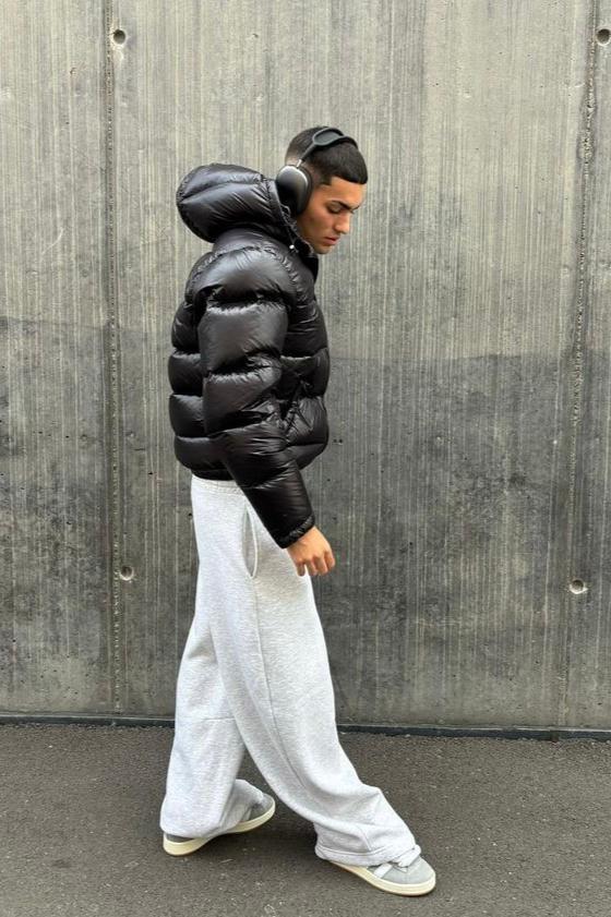 Puffer Jacket Men with Hood, Windproof and Warm Lined
