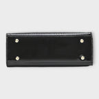 Olivia Glossy Croc-Embossed Handbag