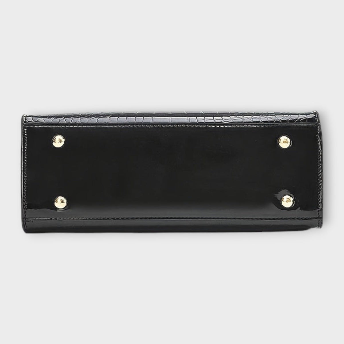 Olivia Glossy Croc-Embossed Handbag