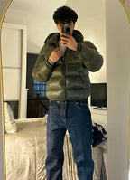 Puffer Jacket Men with Hood, Windproof and Warm Lined