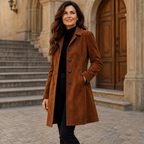 Women's Long Coat with Lapel Collar, Classic