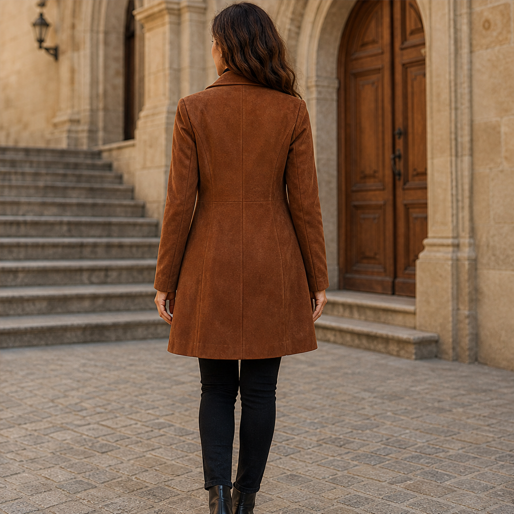 Women's Long Coat with Lapel Collar, Classic