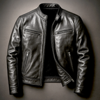 Faux Leather Jacket Men Fitted Lined