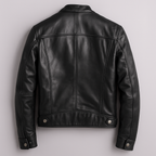 Faux Leather Jacket Men Fitted Lined